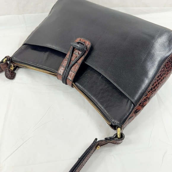 Brahmin Isabelle Black Tuscan Italian Leather Purse Crossbody - Picture 6 of 15